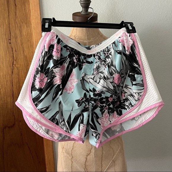 Nike Pants - NIKE sz S Running Shorts Hyper Femme Floral Print Blue Pink